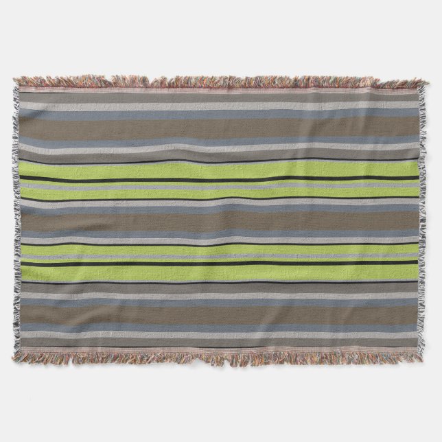 Stripes With Textured Design Throw Blanket (Front)