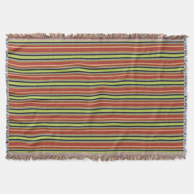 Stripes With Textured Design Throw Blanket (Front)