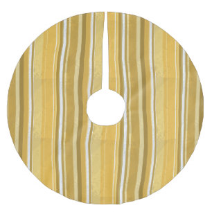 Stripes Yellow Brushed Polyester Tree Skirt