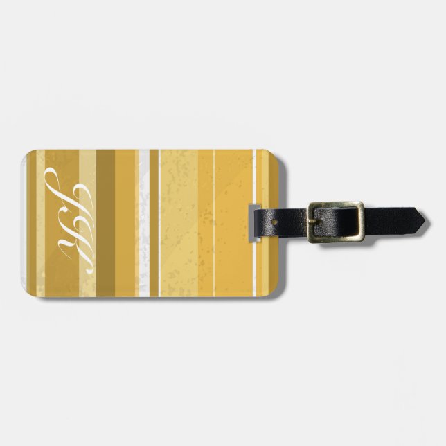 Stripes Yellow Luggage Tag (Front Horizontal)