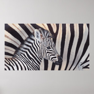 Stripes Zebra Baby and Mum poster all sizes