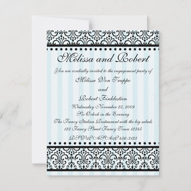 Stripey and Lacy Invitation (Front)