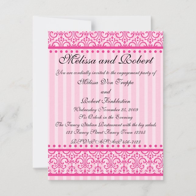 Stripey and Lacy Invitation (Front)