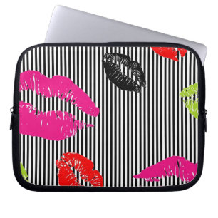 Stripey Lips Laptop Sleeves