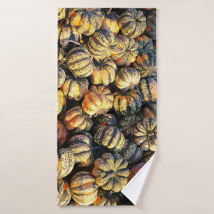 Stripey Pumpkins Cluster  Bath Towel