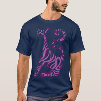 Stripey purple cat T-Shirt