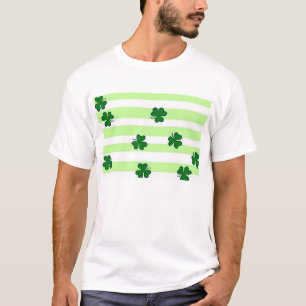 stripey shamrocks-plain T-Shirt