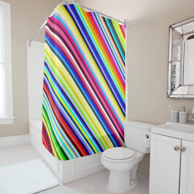 Stripey Shower Curtain  (In Situ)