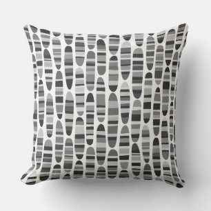 Stripey Strokes 120123 - Black and White Cushion