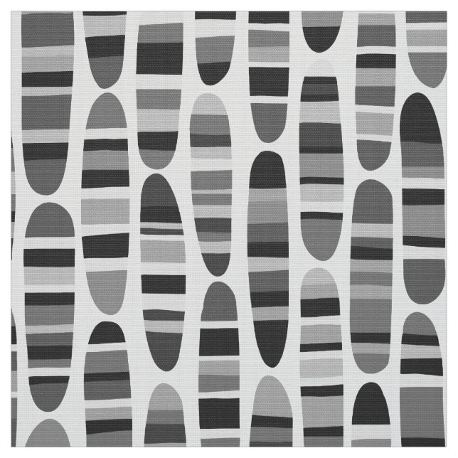 Stripey Strokes 120123 - Black and White Fabric (Swatch)