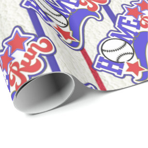 Stripped Home Run Baseball Wrapping Paper