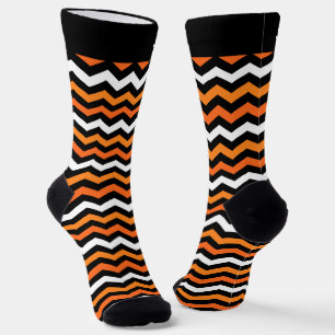 Stripped Orange and Black Halloween Socks