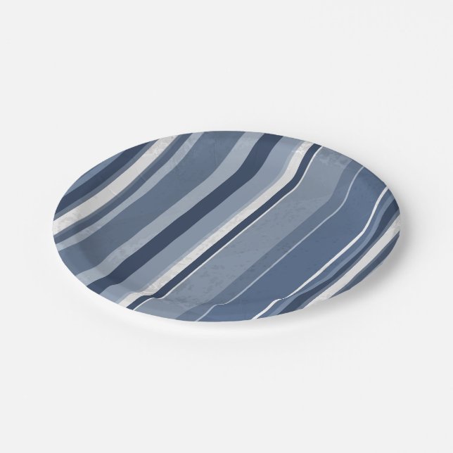 Strips of Blue and white Paper Plate (Angled)