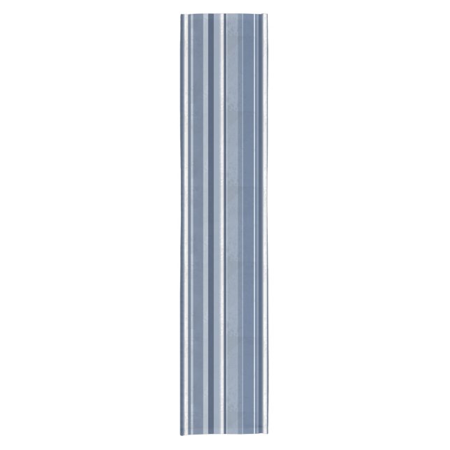 Strips of Blue and white Short Table Runner (Front)