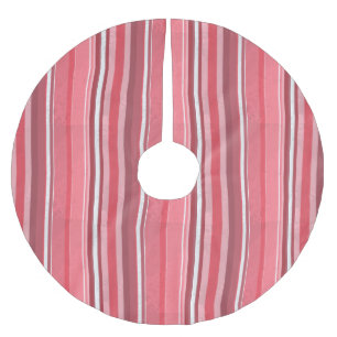 Strips of Pink Brushed Polyester Tree Skirt