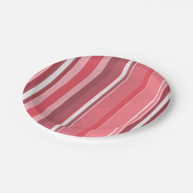 Strips of Pink Paper Plate (Angled)