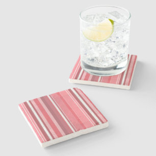 Strips of Pink Stone Coaster