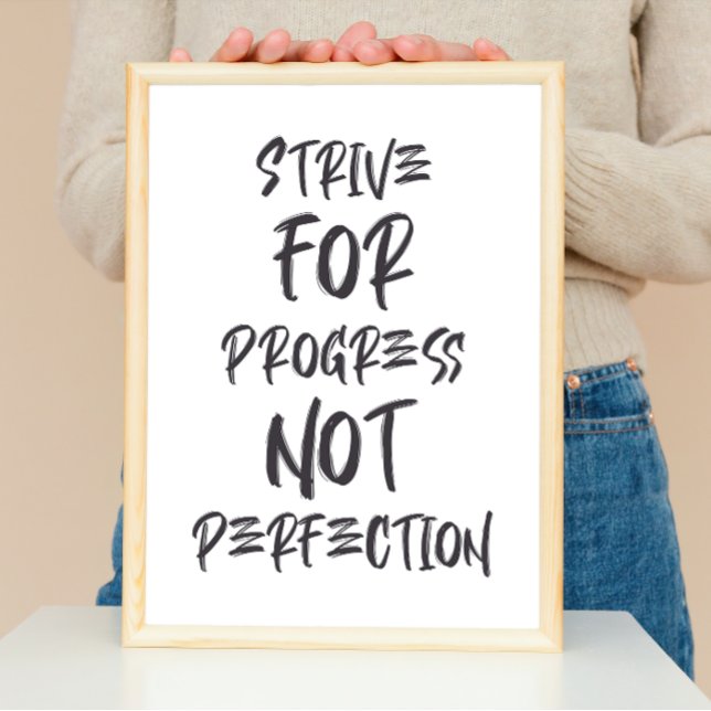 Strive For Progress Not Perfection Workout Gym Poster (Creator Uploaded)
