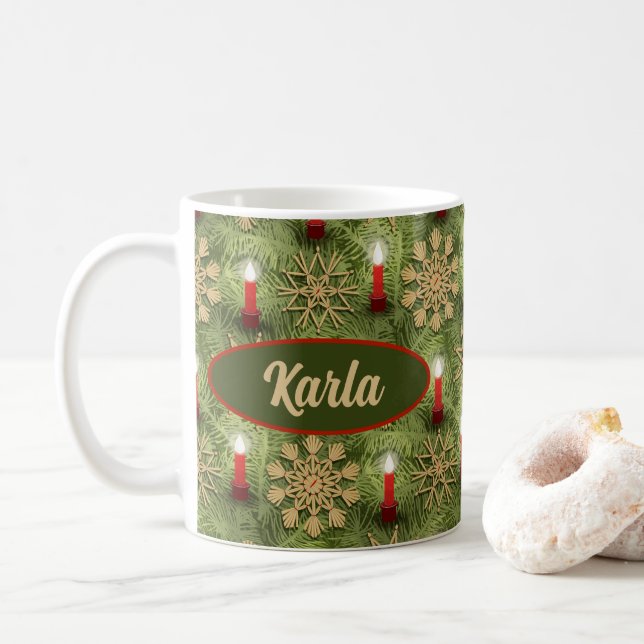 Strohsterne and Candles Coffee Mug (With Donut)