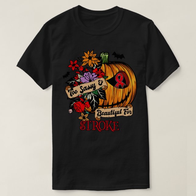Stroke Awareness Awareness retro halloween scary p T-Shirt (Design Front)