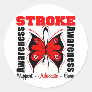 Stroke Awareness Butterfly Classic Round Sticker