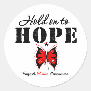 Stroke Awareness Hold On To Hope Classic Round Sticker