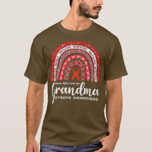 Stroke Awareness I Wear Red For Grandma Mum Surviv T-Shirt