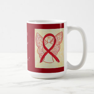 Stroke Awareness Red Ribbon Angel Custom Mug