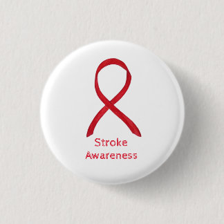 Stroke Awareness Red Ribbon Custom Art Pin