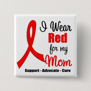 Stroke Awareness - Red Ribbon (Mum) 15 Cm Square Badge