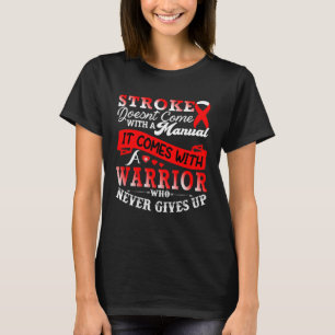 Stroke Awareness Red Ribbon Warrior Support T-Shirt