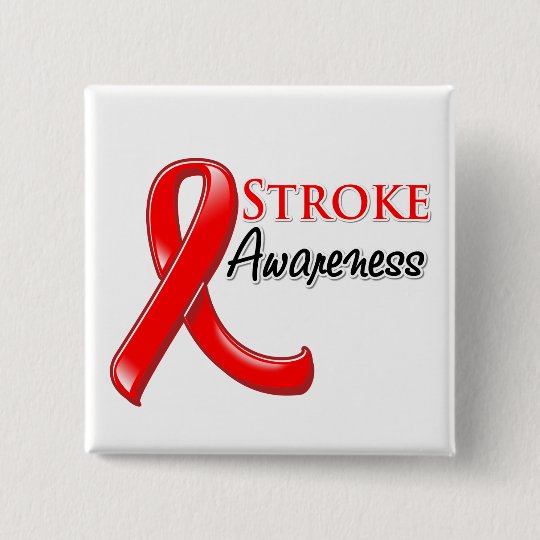Stroke Awareness Ribbon 15 Cm Square Badge Zazzle.co.uk