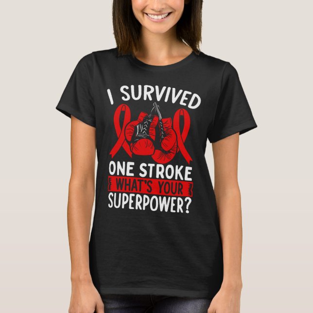 Stroke Awareness Ribbon Stroke Survivor Warrior T-Shirt (Front)