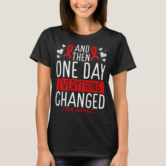 Stroke Awareness Ribbon Warrior Stroke Awareness T-Shirt (Front)