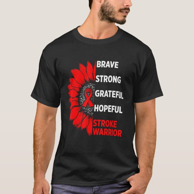 Stroke Awareness Survivor Pride   Strong Warrior T-Shirt (Front)