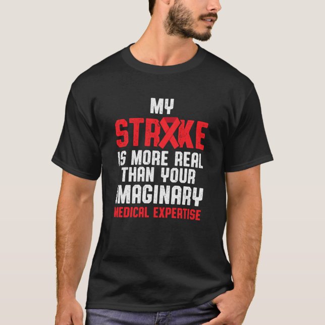 Stroke Awareness Survivor Real Strong Warrior T-Shirt (Front)
