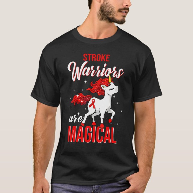 Stroke Awareness Warrior  Unicorn T-Shirt (Front)