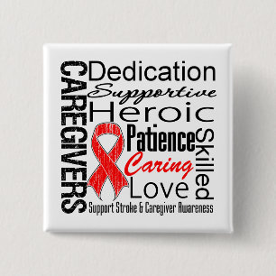 Stroke Caregivers Collage 15 Cm Square Badge