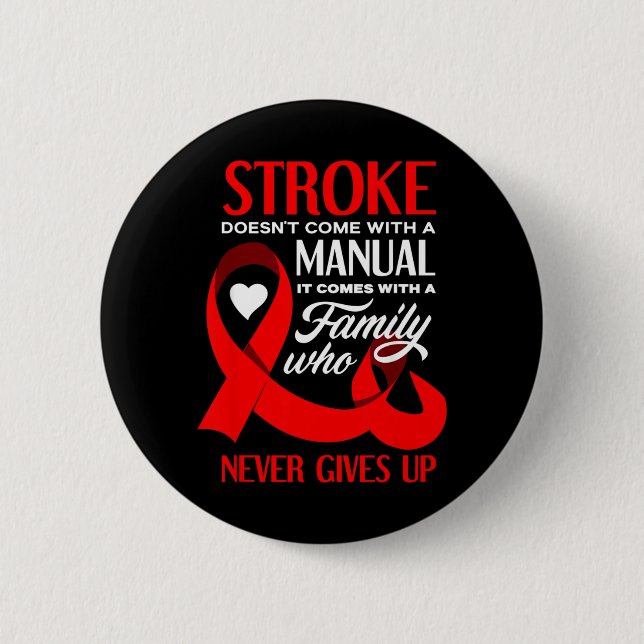 Stroke Doesnt Come With A Manual Red Stroke 6 Cm Round Badge (Front)