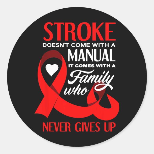Stroke Doesnt Come With A Manual Red Stroke Classic Round Sticker (Front)
