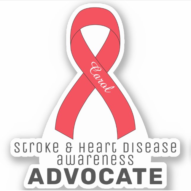 Stroke & Heart Disease Awareness Vinyl Sticker (Front)