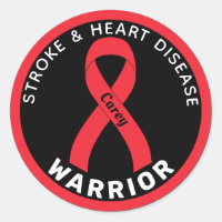 Stroke & Heart Disease Warrior Ribbon Black