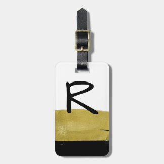Stroke of Gold Monogrammed Luggage Tag
