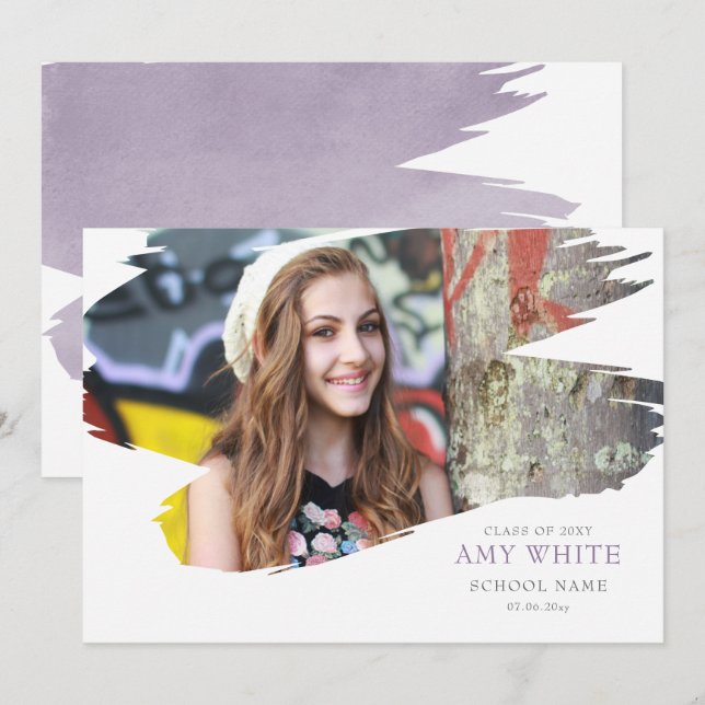 Stroke of success graduation announcement (Front/Back)