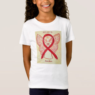 Stroke Red Awareness Ribbon Angel Custom Shirt