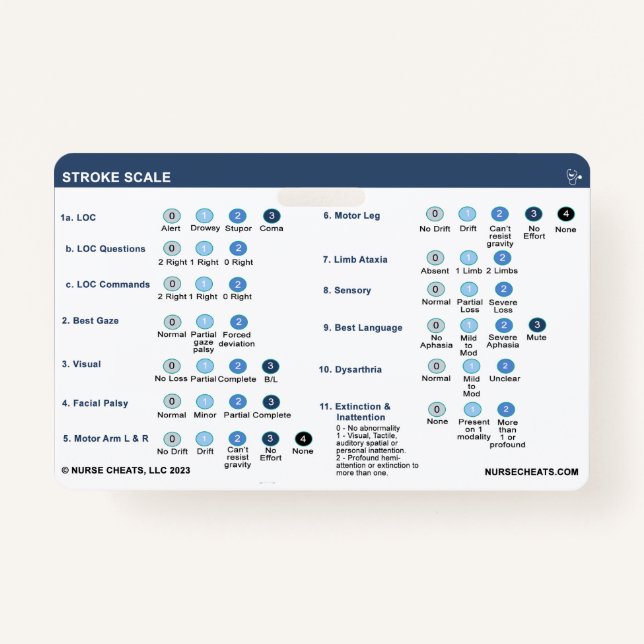 STROKE SCALE ID BADGE (Front)