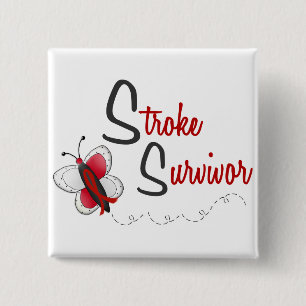 Stroke Survivor BUTTERFLY SERIES 2 15 Cm Square Badge