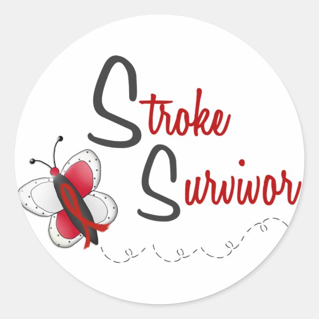 Stroke Survivor BUTTERFLY SERIES 2 Classic Round Sticker (Front)