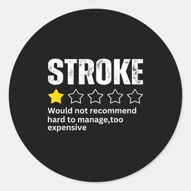 Stroke Survivor Heart Disease Warrior Fighter Card Classic Round Sticker (Front)