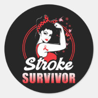 Stroke Survivor Stroke Awareness Red Ribbon Brain 